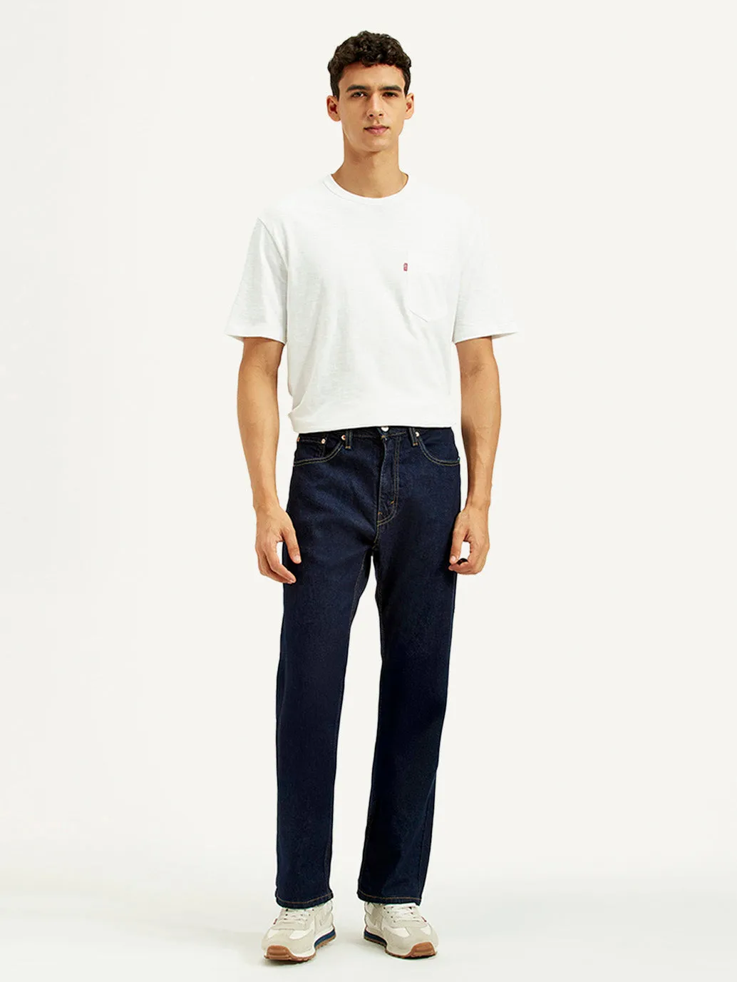 Casual Musthave Men's 505 Navy Blue Straight Fit Mid Rise Jeans