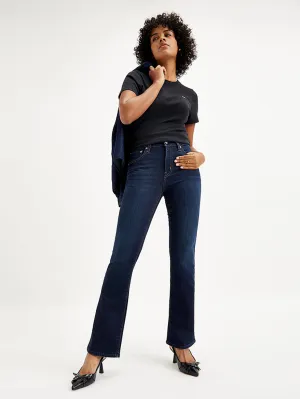 Women's 725 Navy Blue Flared Fit High Rise Jeans Outdoor Outfit