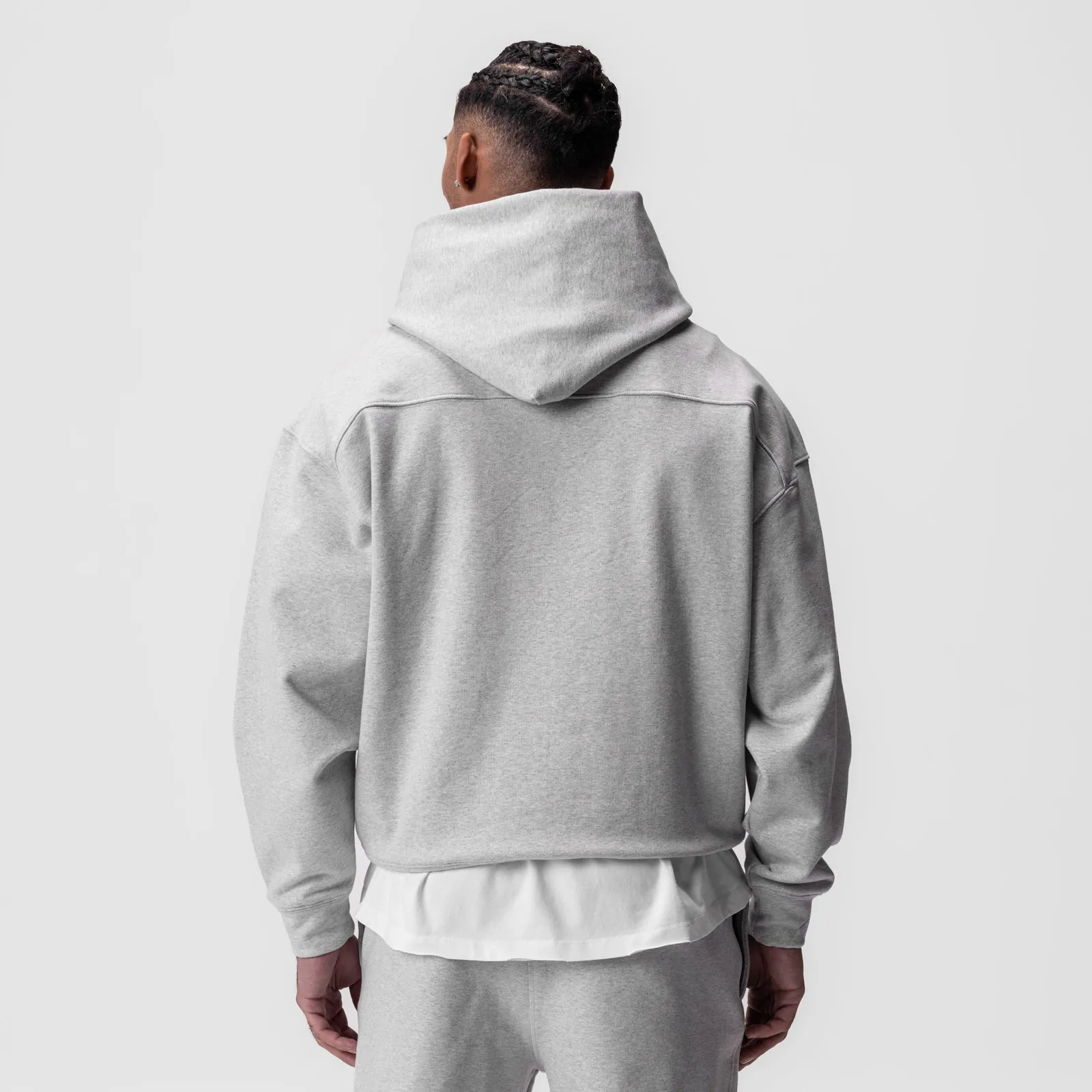 Patchwork 0648. Tech-Terry? Hoodie - Heather Grey "Space Bracket"