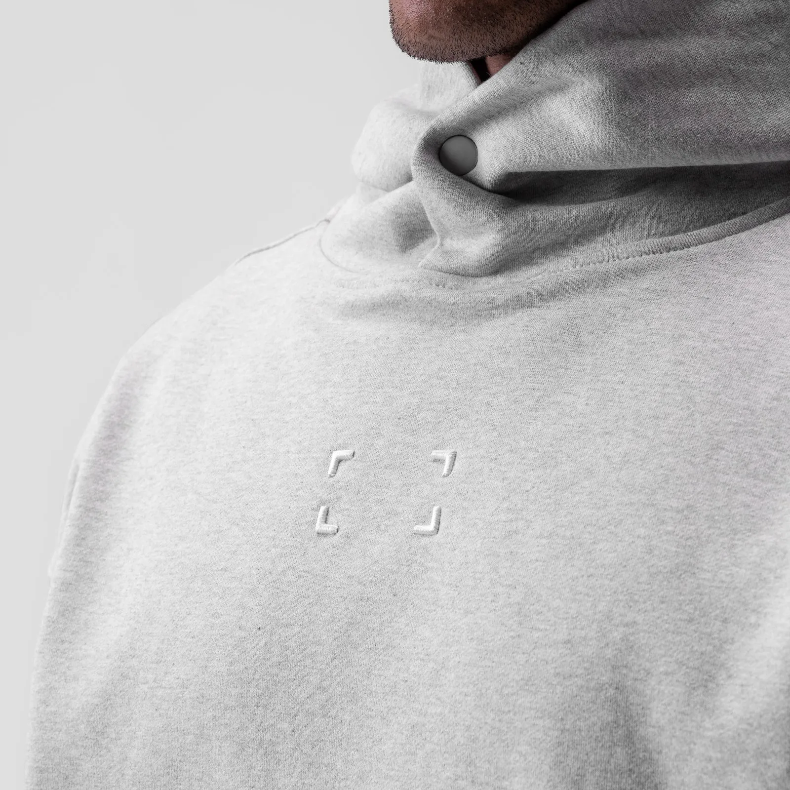 0648. Tech-Terry? Hoodie - Heather Grey "Space Bracket" Backyard Chill Sport Edge