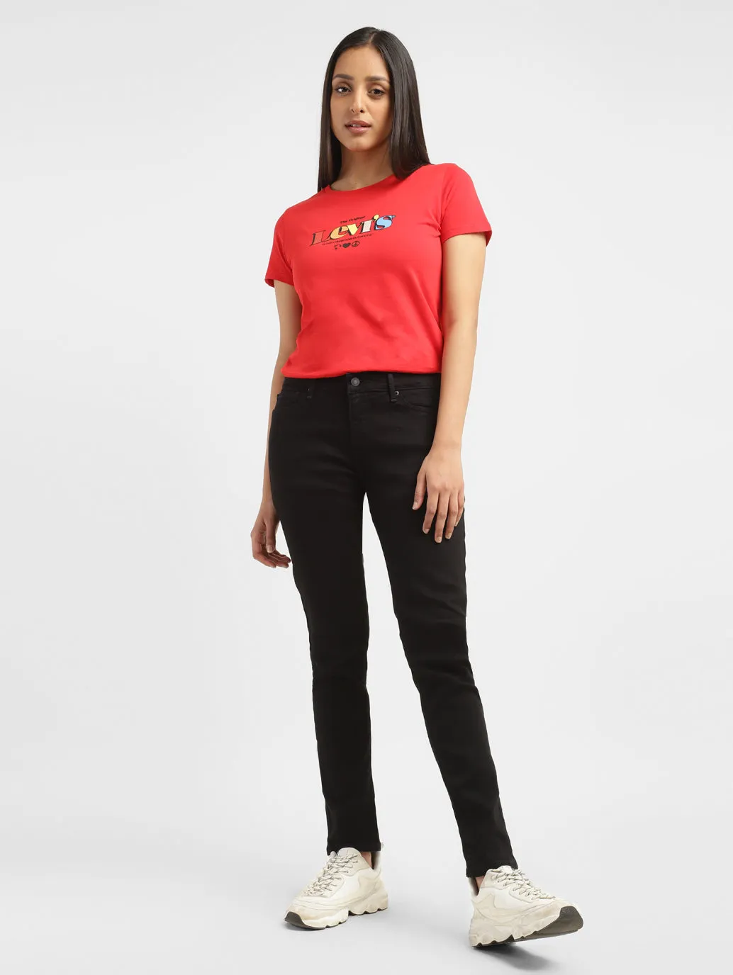Vibrant Formal Colorfast Dyeing Method Women's 711 Black Skinny Fit Mid Rise Jeans