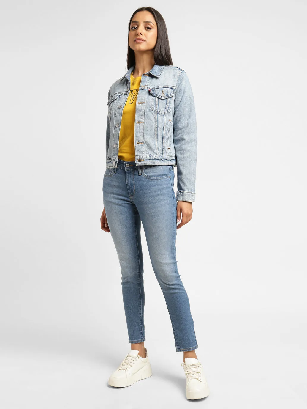 Daily Uniform Anytime Wear Women's 711 Blue Skinny Fit Mid Rise Jeans