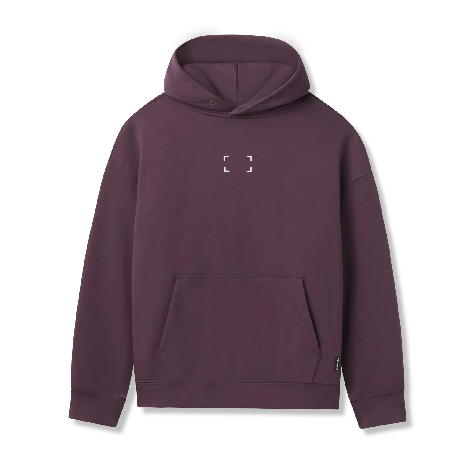 0648. Tech-Terry? Hoodie - Deep Purple "Space Bracket" Zippered Front indoor relaxation