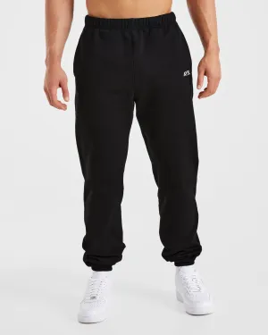 Essential Oversized Joggers - Black Laser Cut Edges
