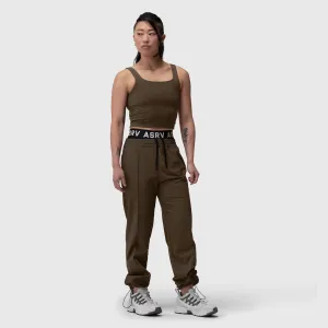 Stain Release Finish Flexible Knee Articulation W036. Ripstop Relaxed Track Pant - Dark Earth Buttery Soft Handfeel
