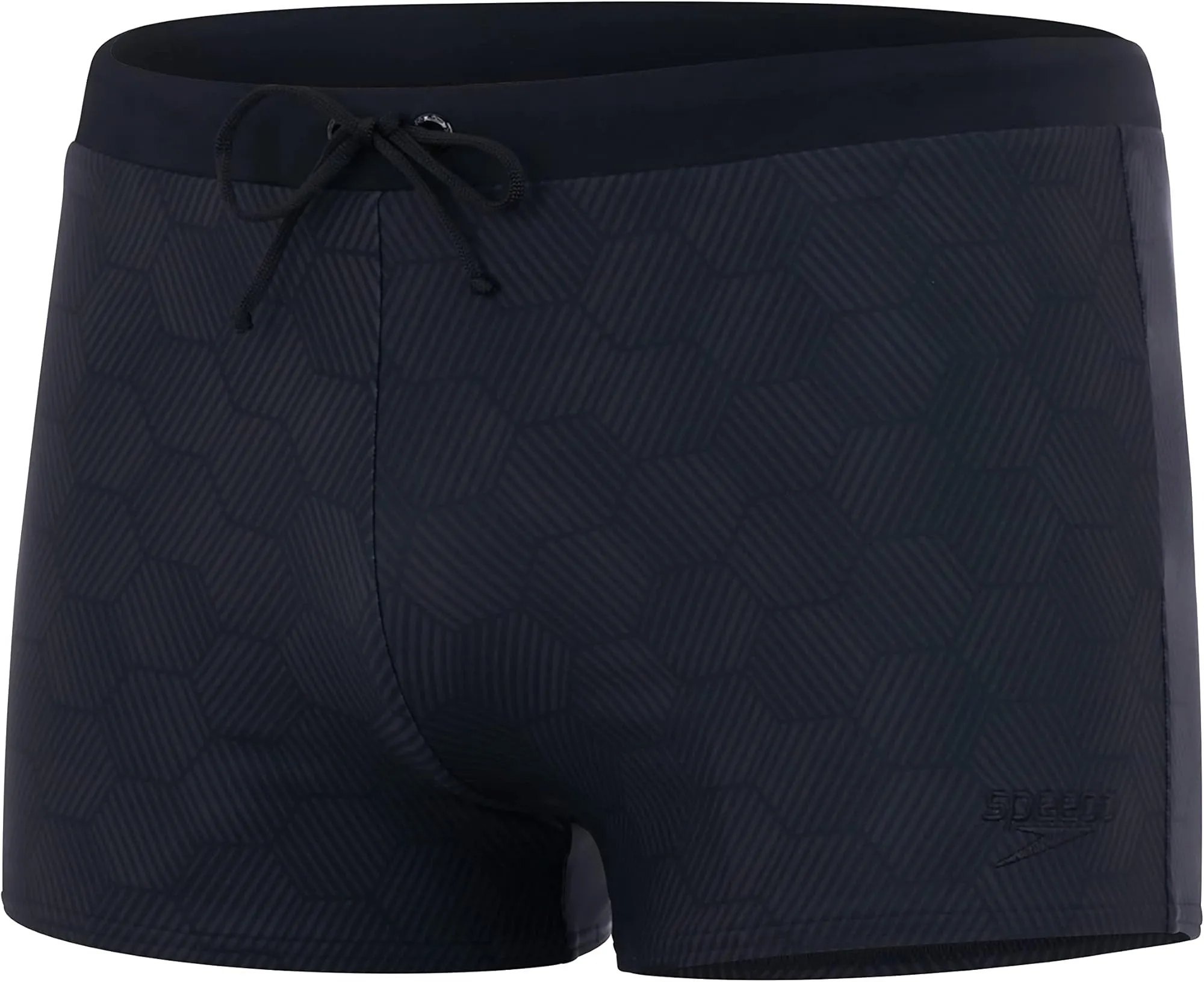 High-waisted Ruffled edge Speedo Valmilton Mens Swim Shorts - Black