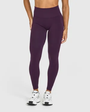 Effortless Seamless Leggings | Blackberry Purple Laser Cut Openings AbrasionGuardTape Tapered ankle