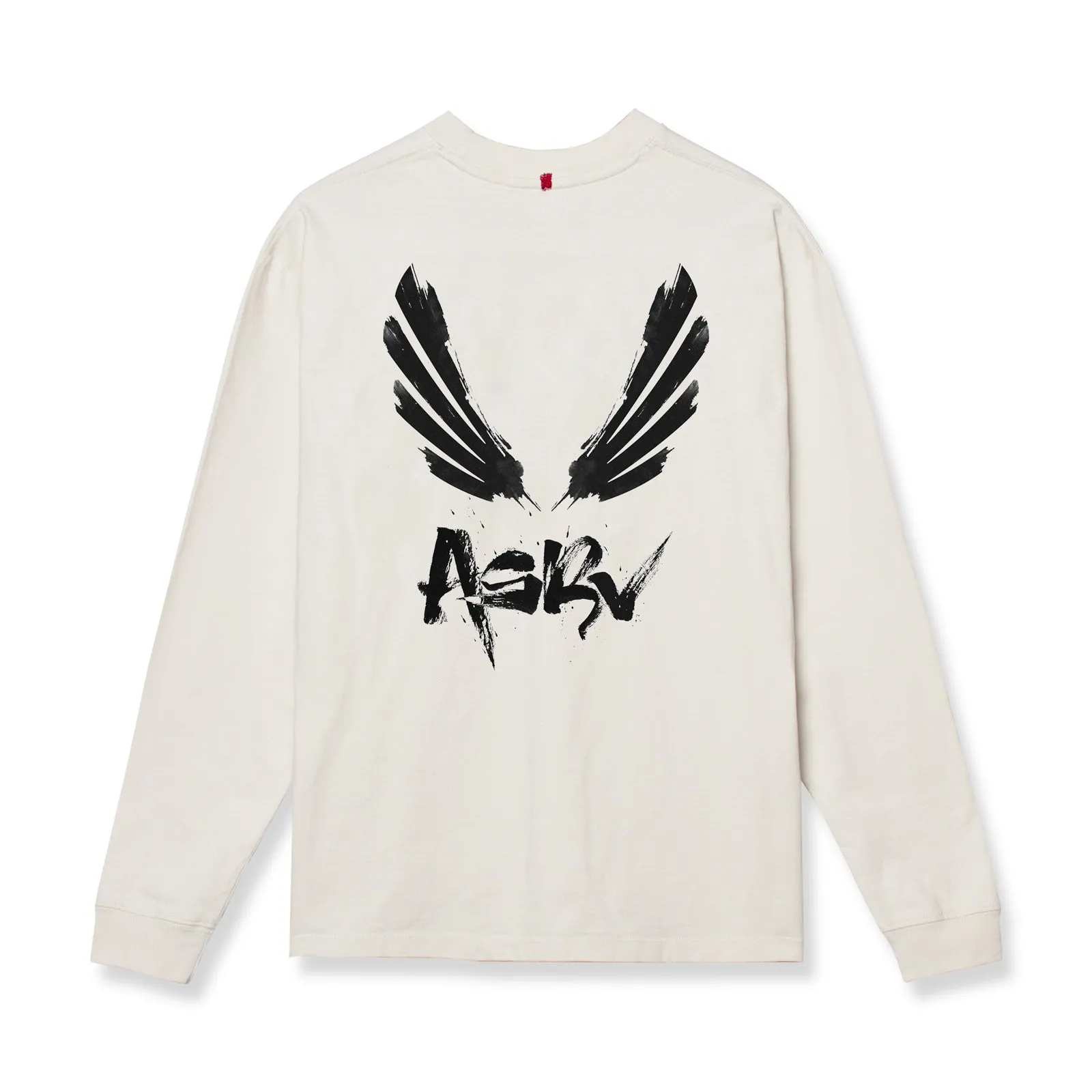 spring fashion Lightweight Yarn Composition 0851. Tech Essential? Relaxed Long Sleeve - Stone "Brush Wings/ASRV"