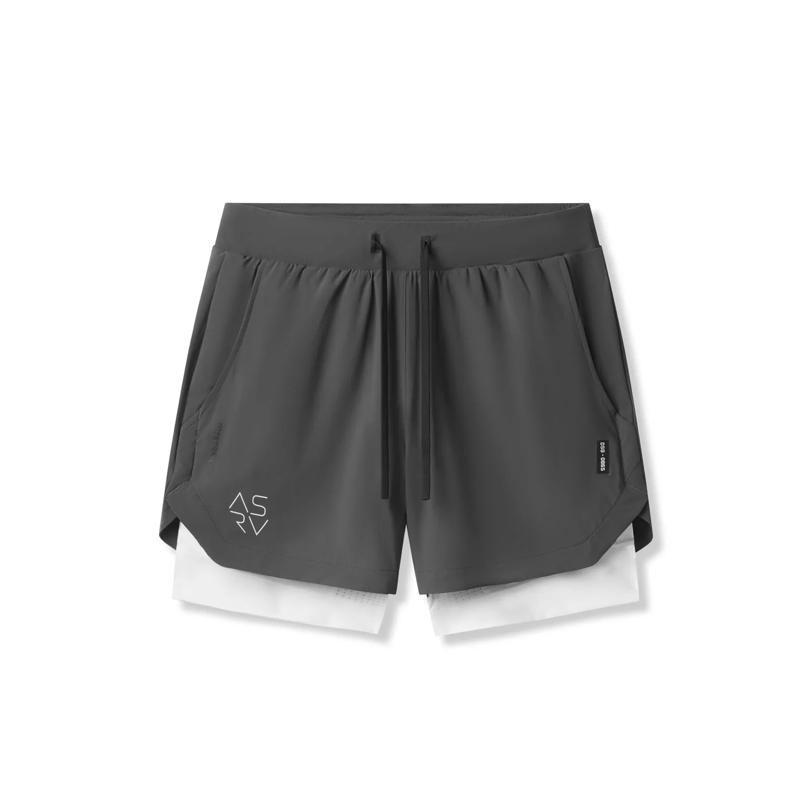 Smart Casual Lace trim 0865. Tetra-Lite? 5" Liner Short - Space Grey "Cyber"/White