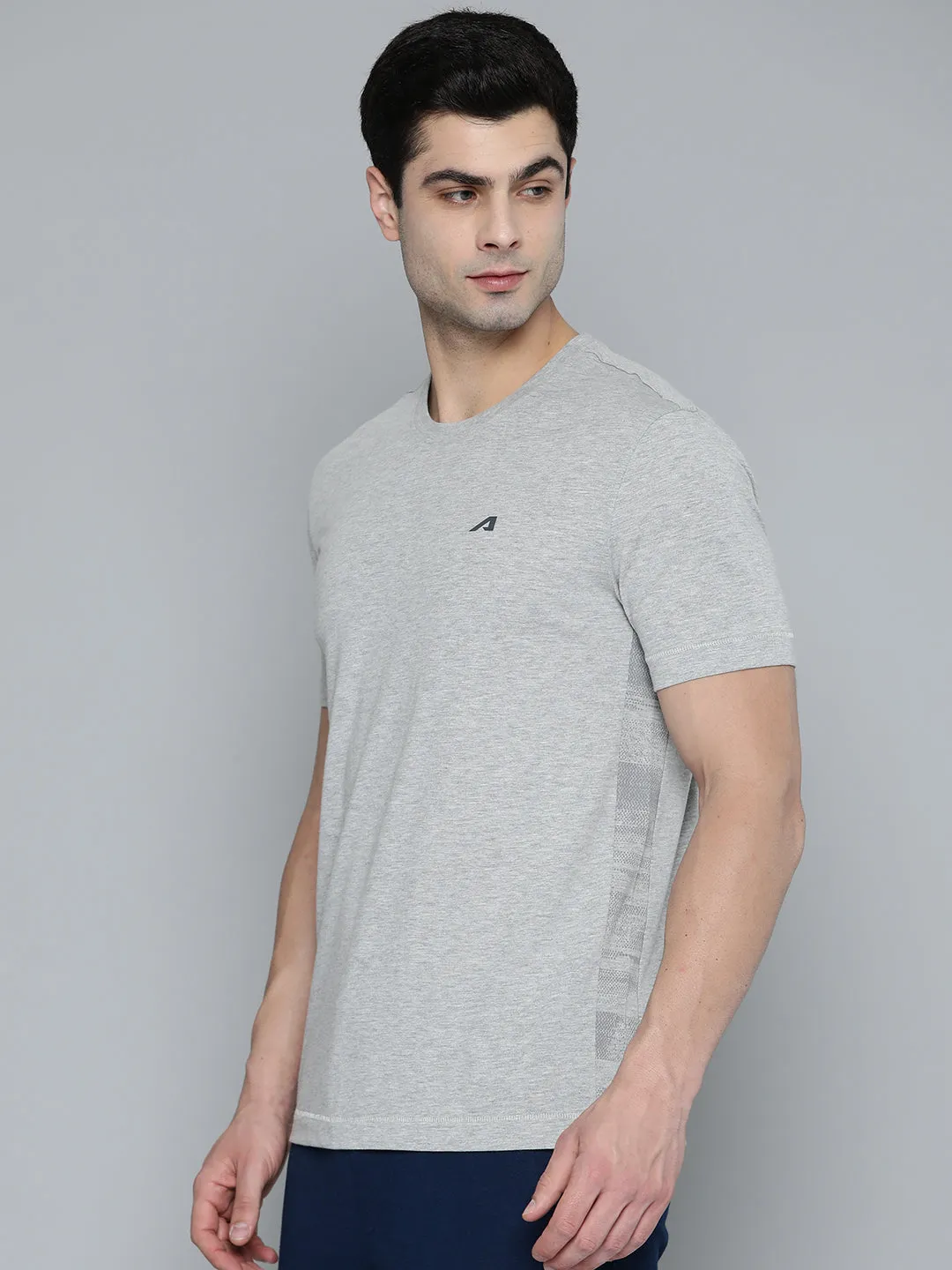Alcis Men Grey Melange T-shirt Soft Jersey