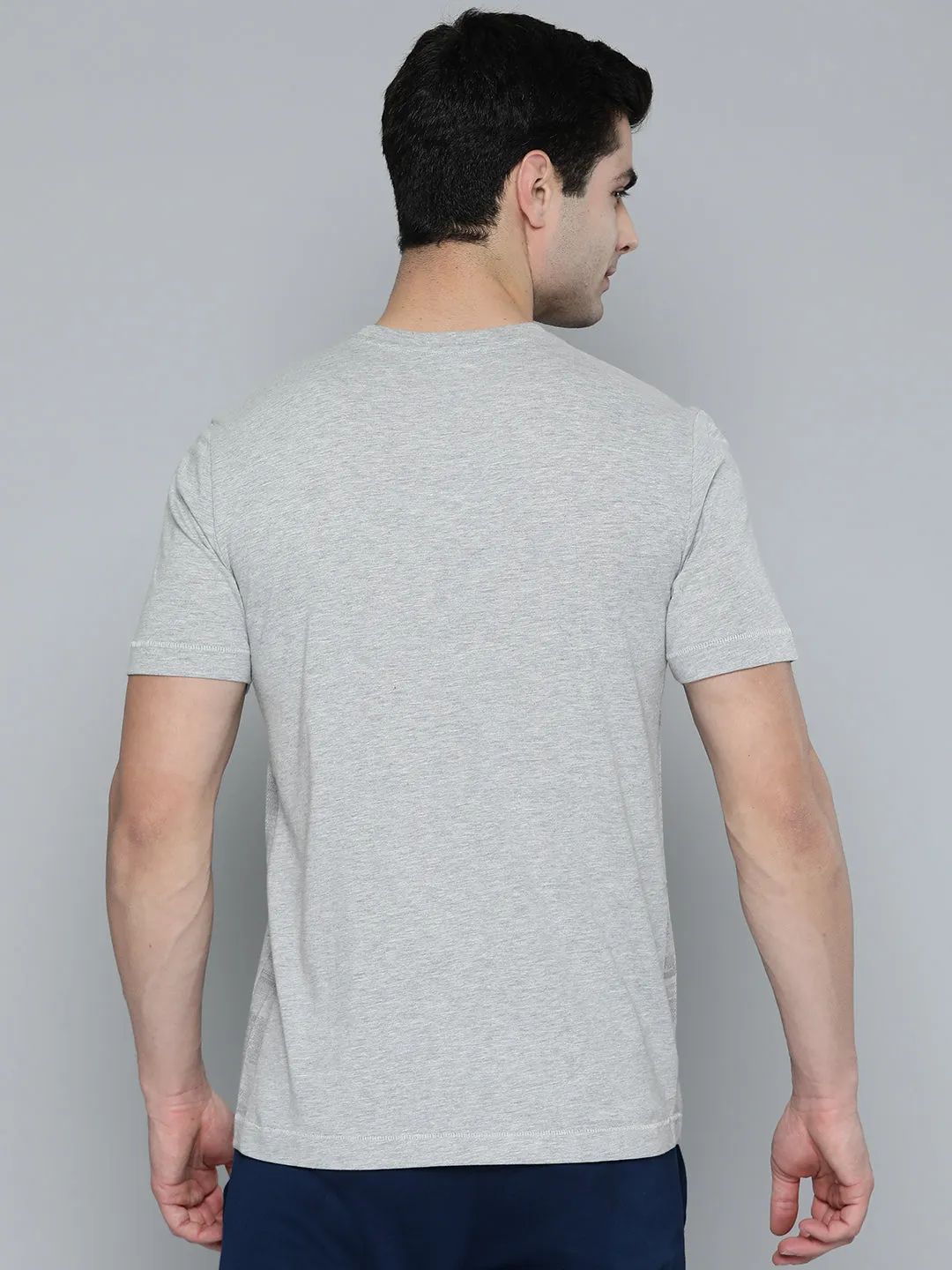 Green Fit Glass Fit Alcis Men Grey Melange T-shirt