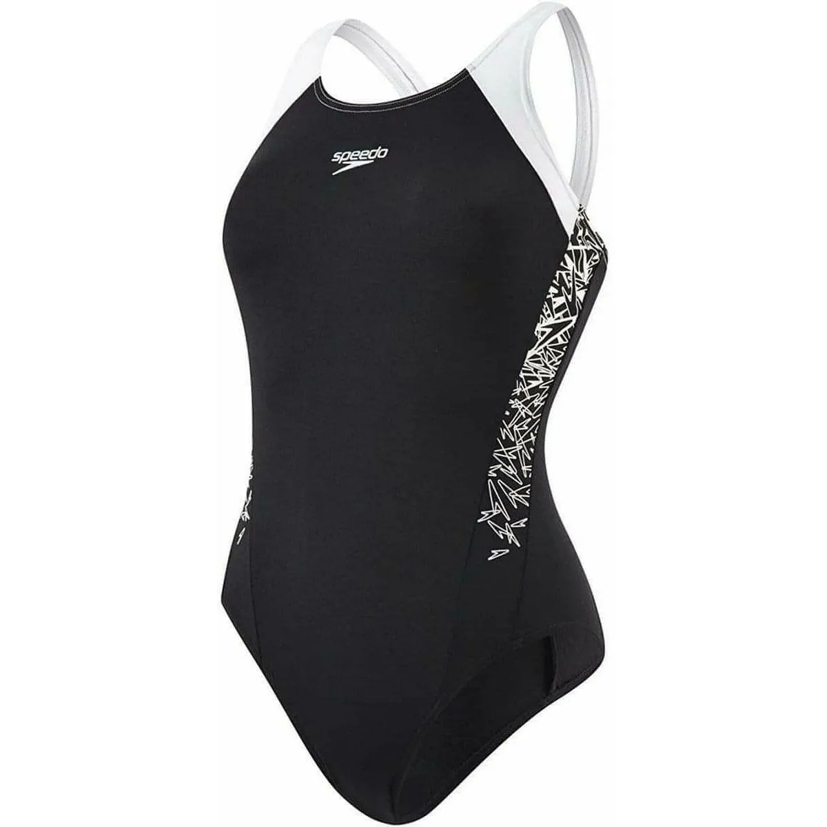 Beach Day Speedo Boom Splice Muscleback Womens Swimsuit - Black