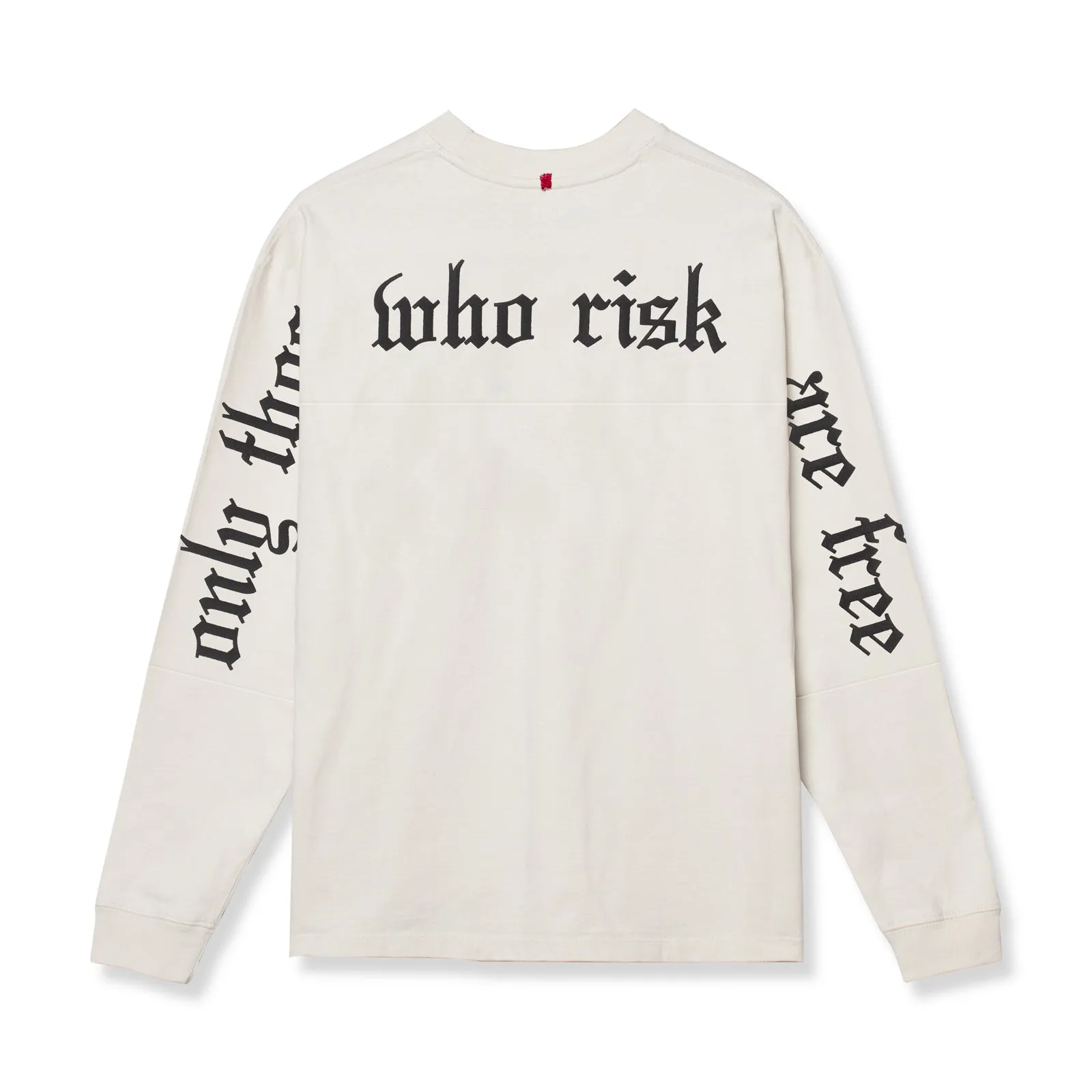 0851. Tech Essential? Relaxed Long Sleeve - Stone/Black "OTWR" color - fast Tear Resistant Stitching