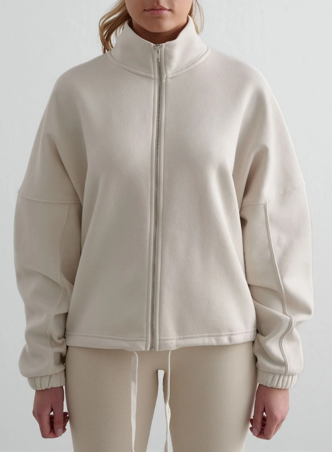 Clay Campus Sweat Zip Jacket Linen