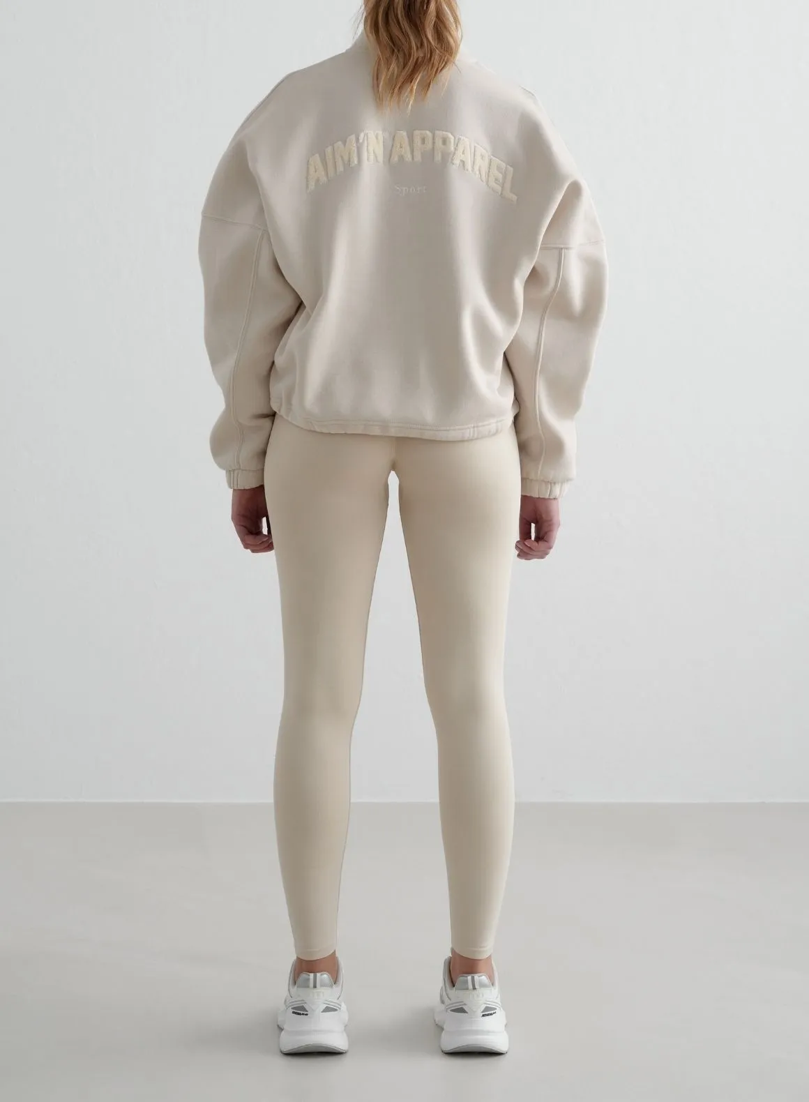 Matte Look Clay Campus Sweat Zip Jacket