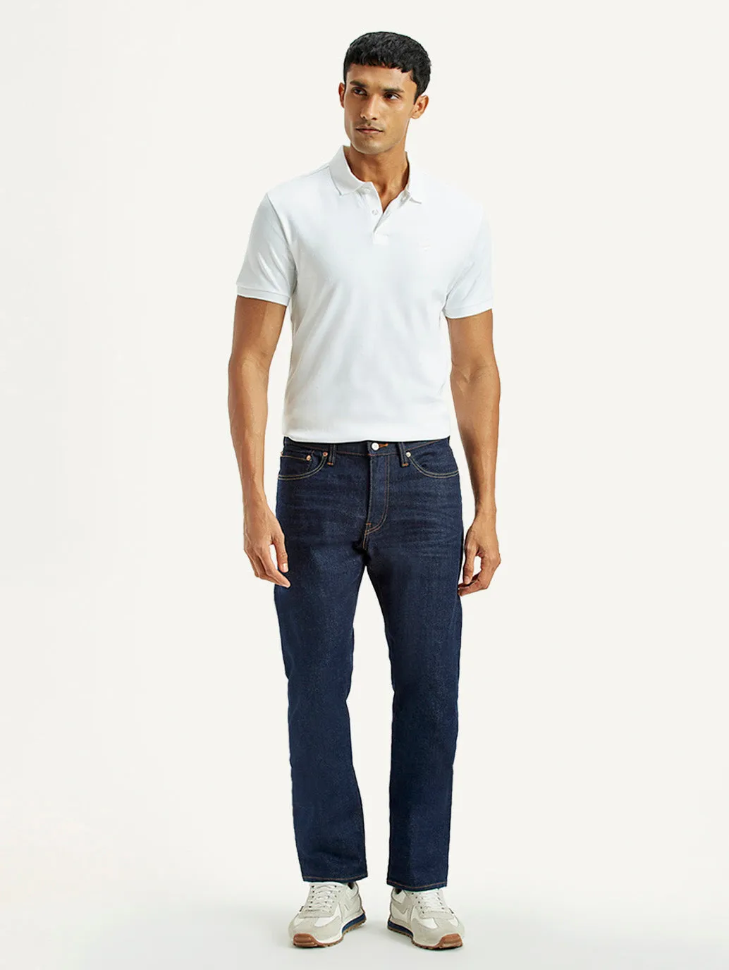 Basic Outfit Slim Smooth Men's 511 Dark Indigo Slim Fit Mid Rise Selvedge Jeans