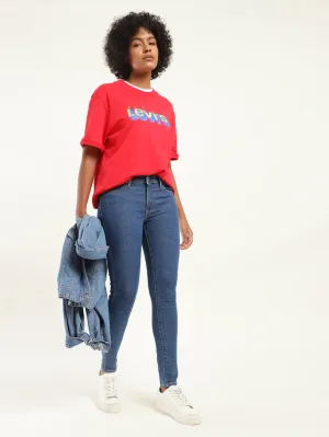 Women's 711 Blue Skinny Fit Mid Rise Jeans Fashion Forward