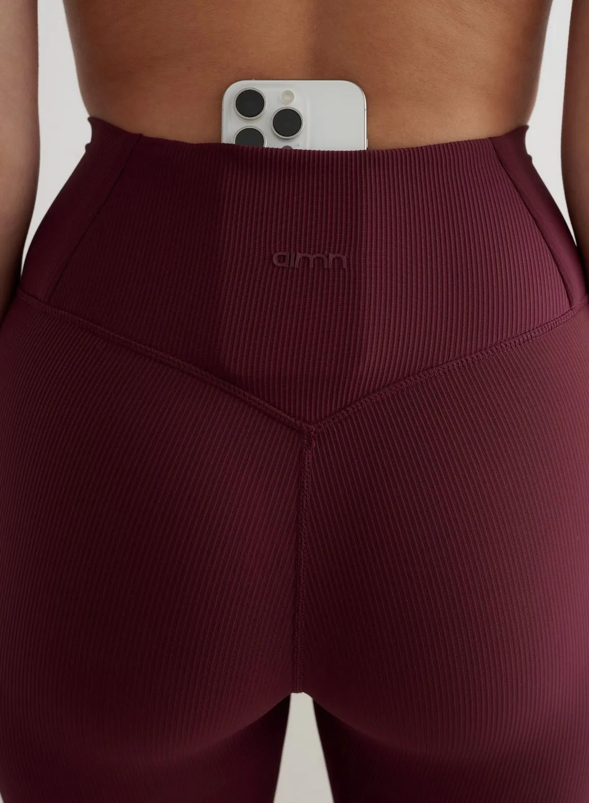Cherry Ribbed Performance Tights Budget Friendly Fade Resistant Fitness Training Shape Retain