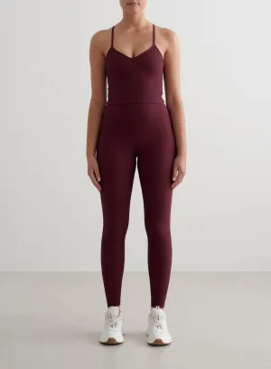 Cherry Ribbed Performance Tights Sporty Vibe Morning Jog Slim Fit