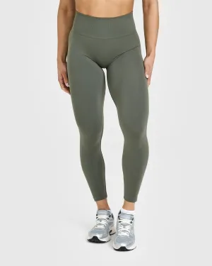 Effortless Seamless Leggings | Dark Khaki Trendy Set Flatlock Seams All Activity