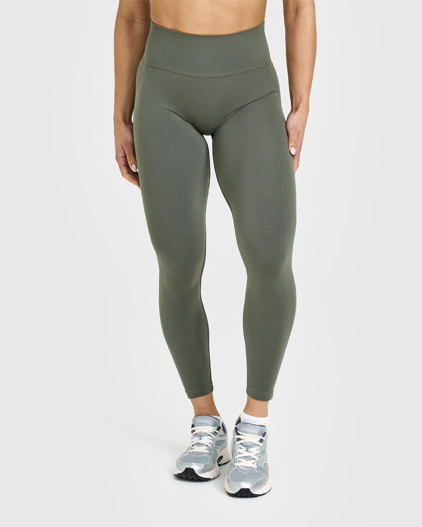 Effortless Seamless Leggings | Dark Khaki Trendy Set Flatlock Seams All Activity