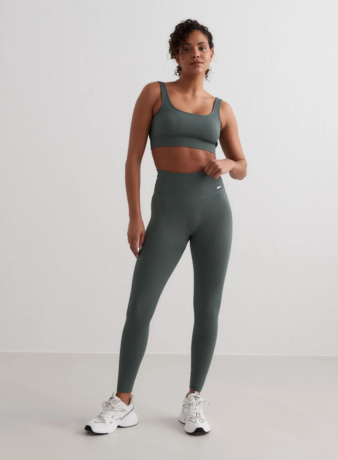 streamlined look Ergonomic Fit Sage Ribbed Seamless Tights
