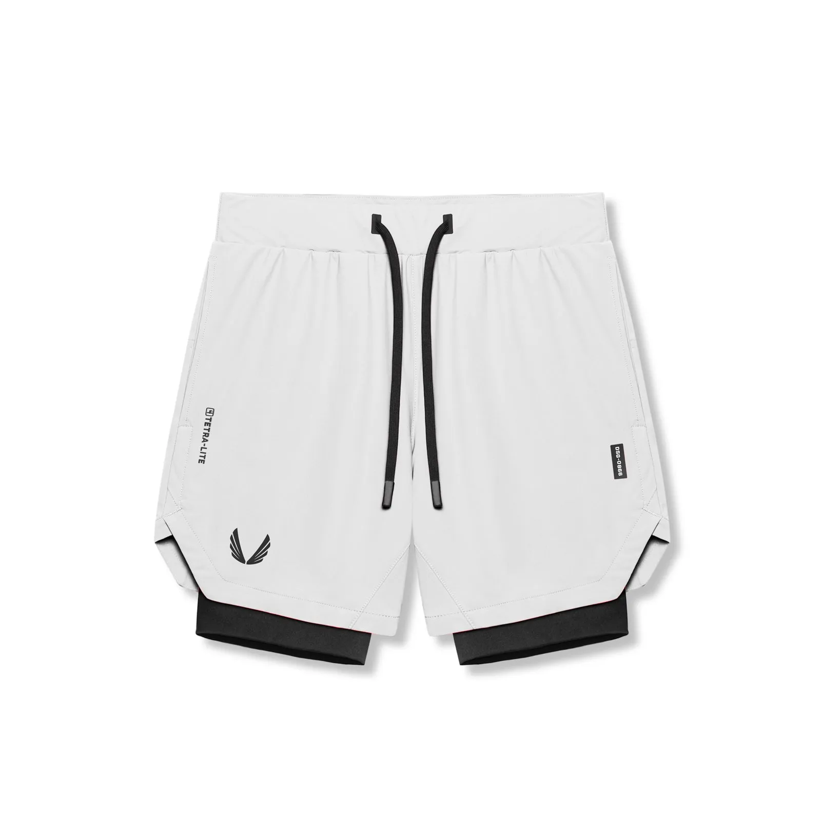 Dynamic Flex Zones teen clothing 0866. Tetra-Lite? 7" Liner Short - White "Wings"/Black