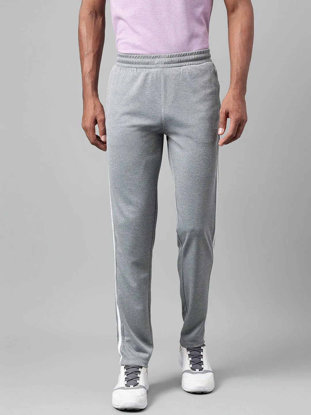 Alcis Men's Medium Grey Anti-Static Drytech  Slim-Fit Training Track Pants Gusseted Crotch Cuffed hem
