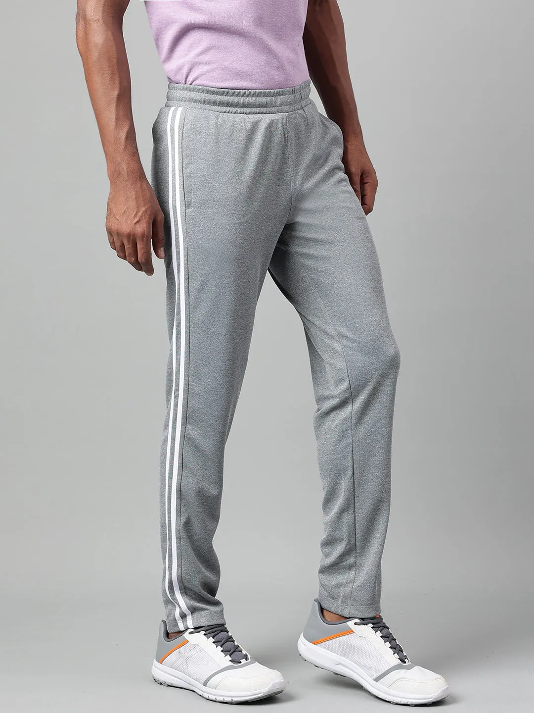 Breathable Mesh Panels Alcis Men's Medium Grey Anti-Static Drytech  Slim-Fit Training Track Pants