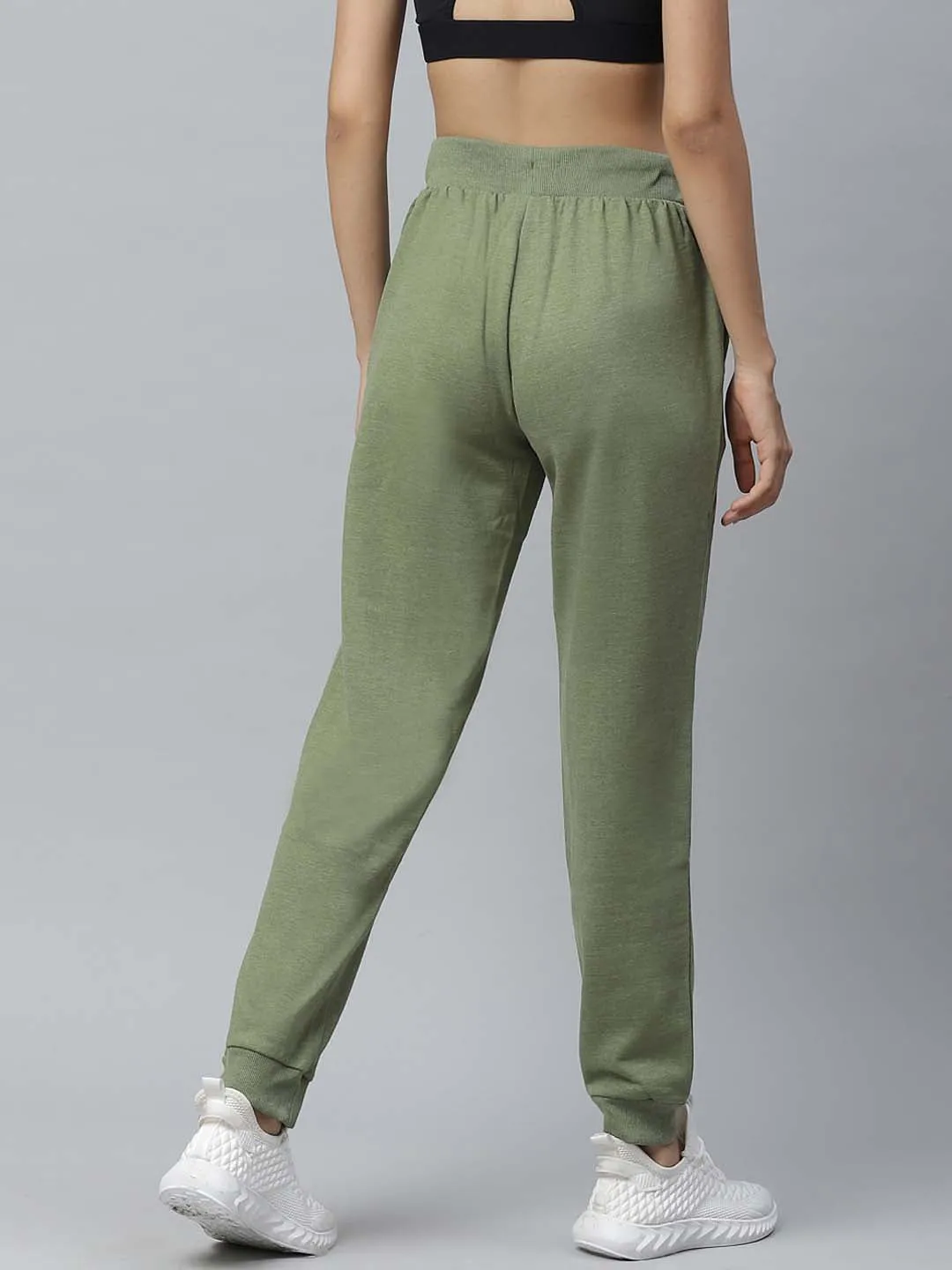Sweat Wicking Liner Alcis Women Olive Green Solid Training Joggers