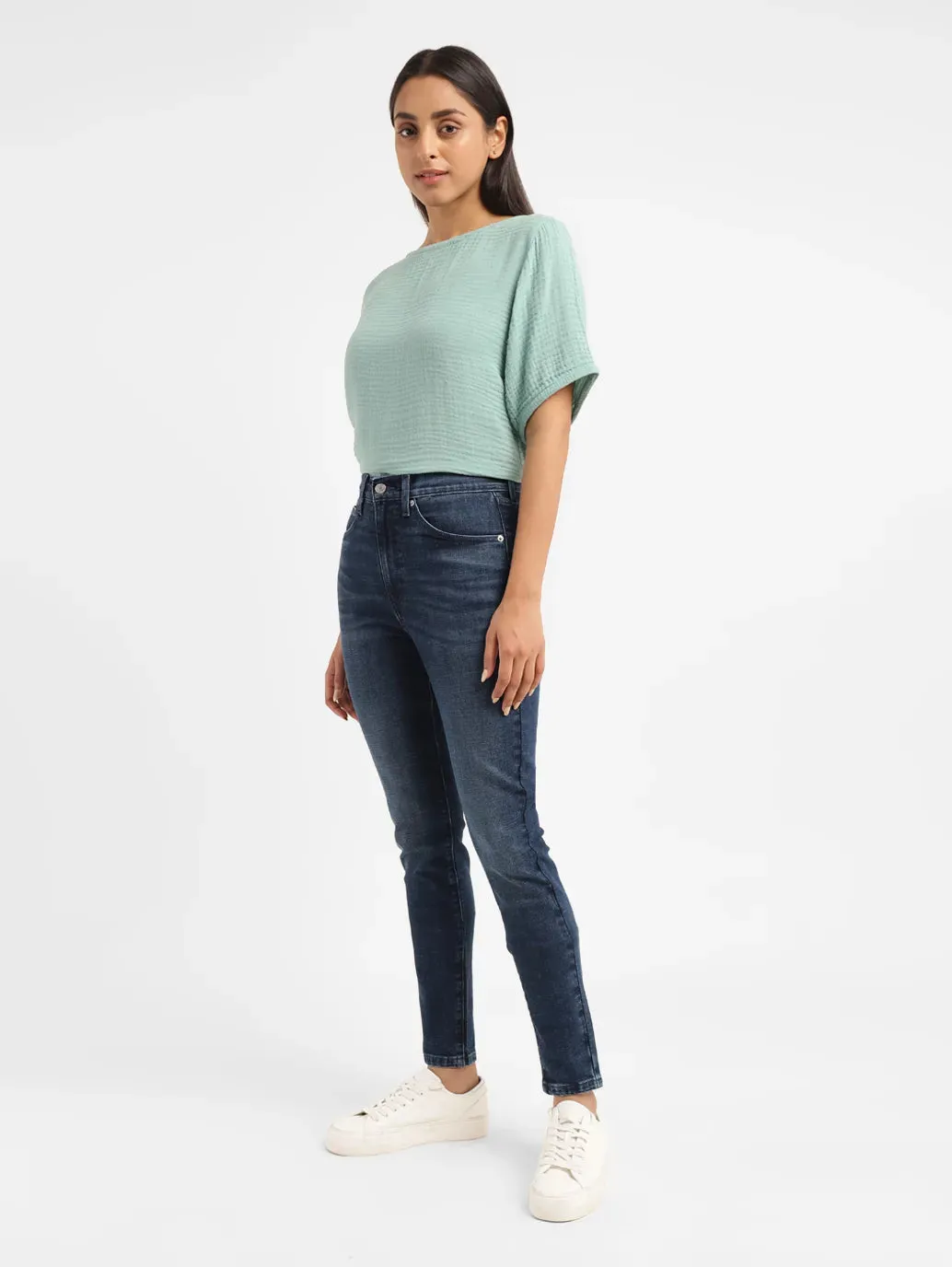 Women's 314 Blue Straight Fit Mid Rise Jeans Neutral Casual Streetwear Fan Streetwear Mood