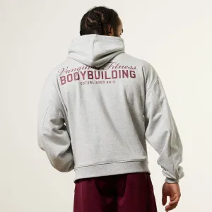 Vanquish Bodybuilding Grey Oversized Boxy Pullover Hoodie half zip Everyday apparel
