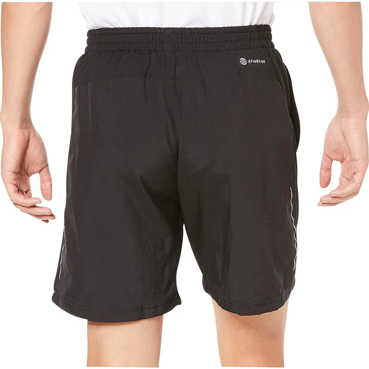 adidas Own The Run Cooler 9 Inch Mens Running Shorts - Black Quick Release Fasteners Double Layered Panels