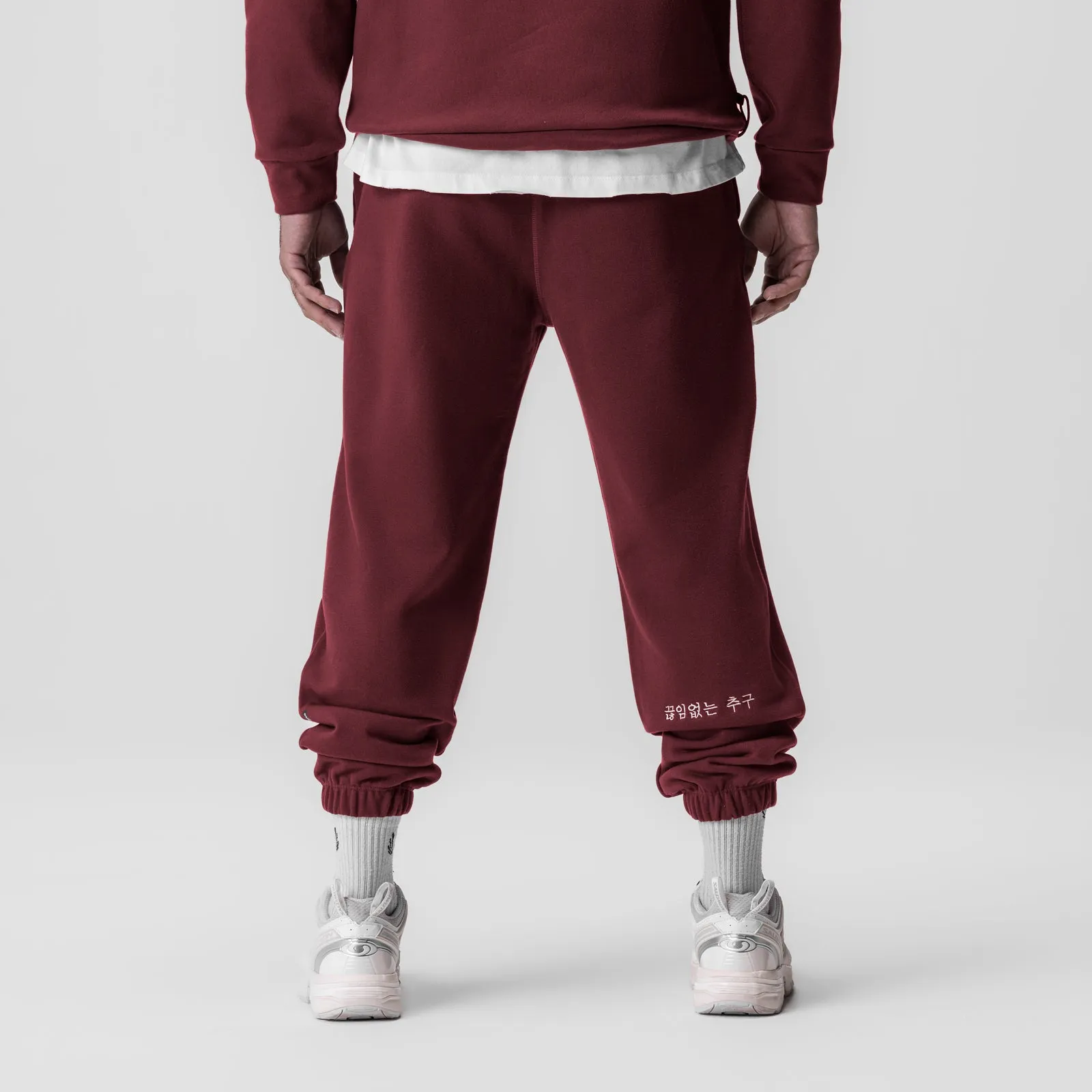 0655. Tech-Terry? Oversized Sweats - Crimson "Emblem" Loose Fit