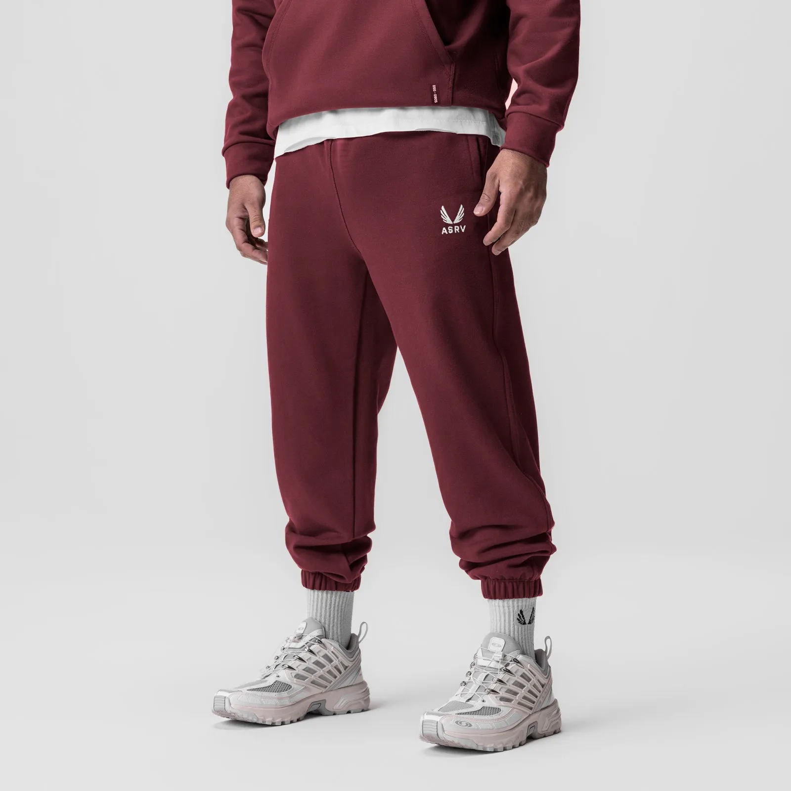 0655. Tech-Terry? Oversized Sweats - Crimson "Emblem" Feminine Fit Basic Utility