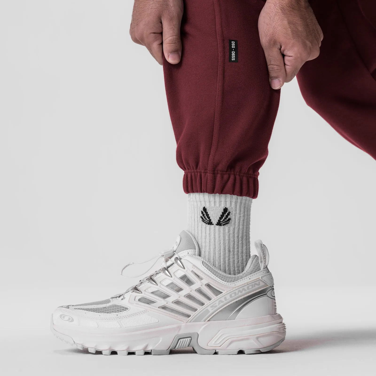 Office Wear 0655. Tech-Terry? Oversized Sweats - Crimson "Emblem"