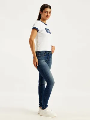 Holiday Vibes High Quality Women's 711 Blue Skinny Fit Mid Rise Jeans