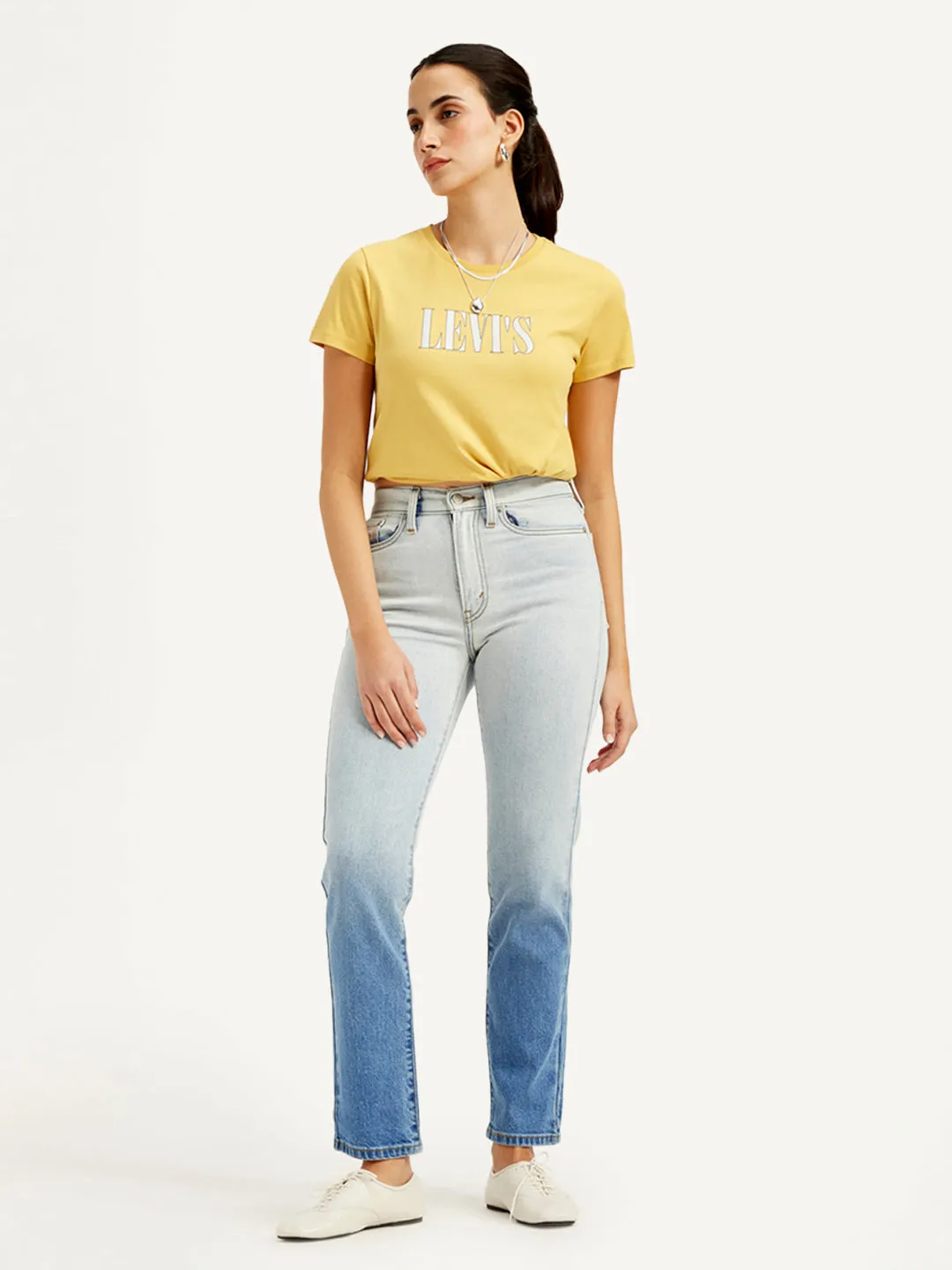 Go To Outfit Women's Blue Wedgie Straight Fit High Rise Jeans