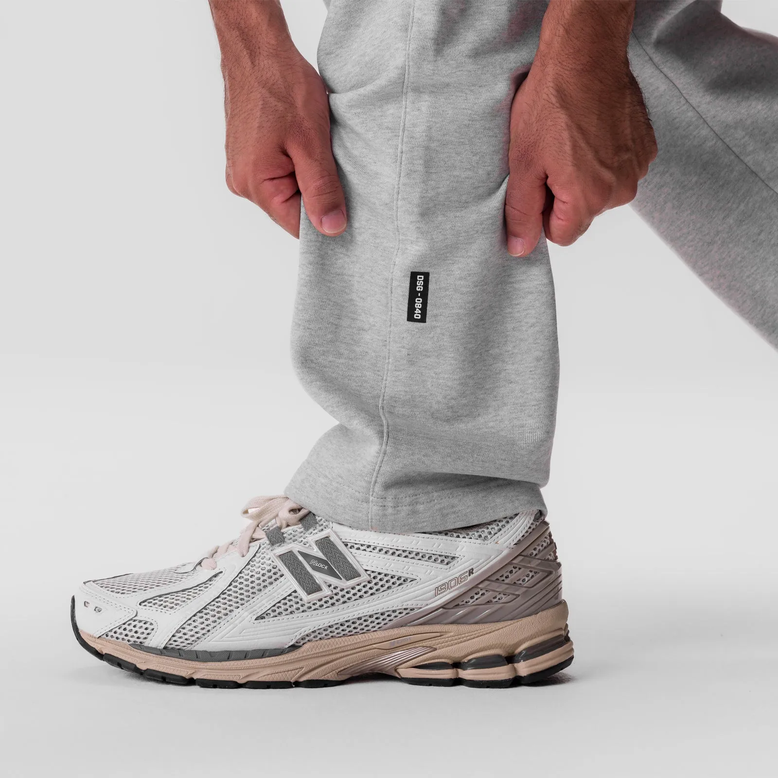 0840. Tech Essential? Straight Leg Sweats - Heather Grey Non Restrictive Fit WaterRepellent