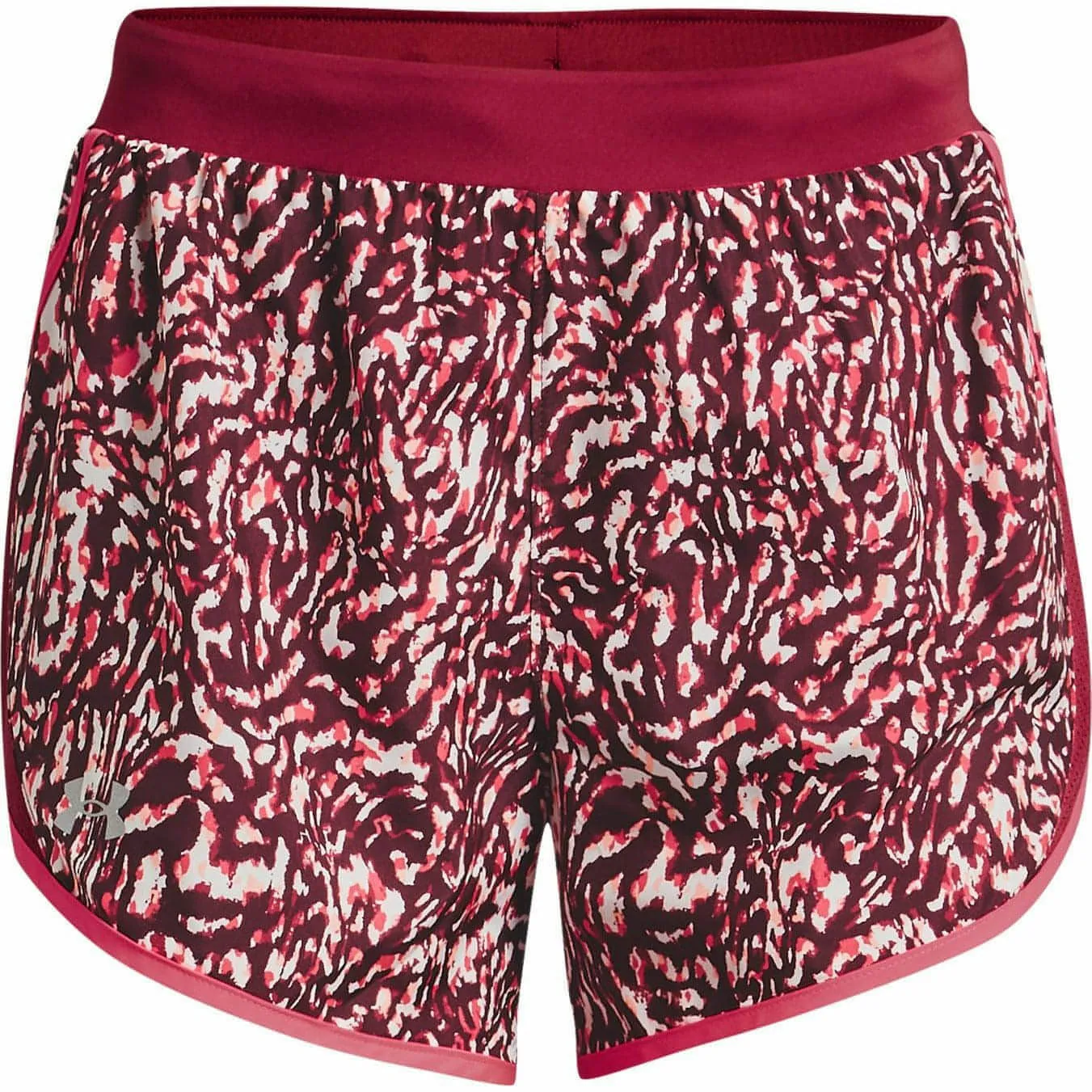 Roll Resistant Waist Under Armour Fly By 2.0 Printed Womens Running Shorts - Pink