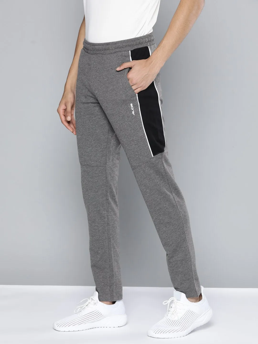 Carbon Infused Fabric Alcis Men Grey Solid Track Pant