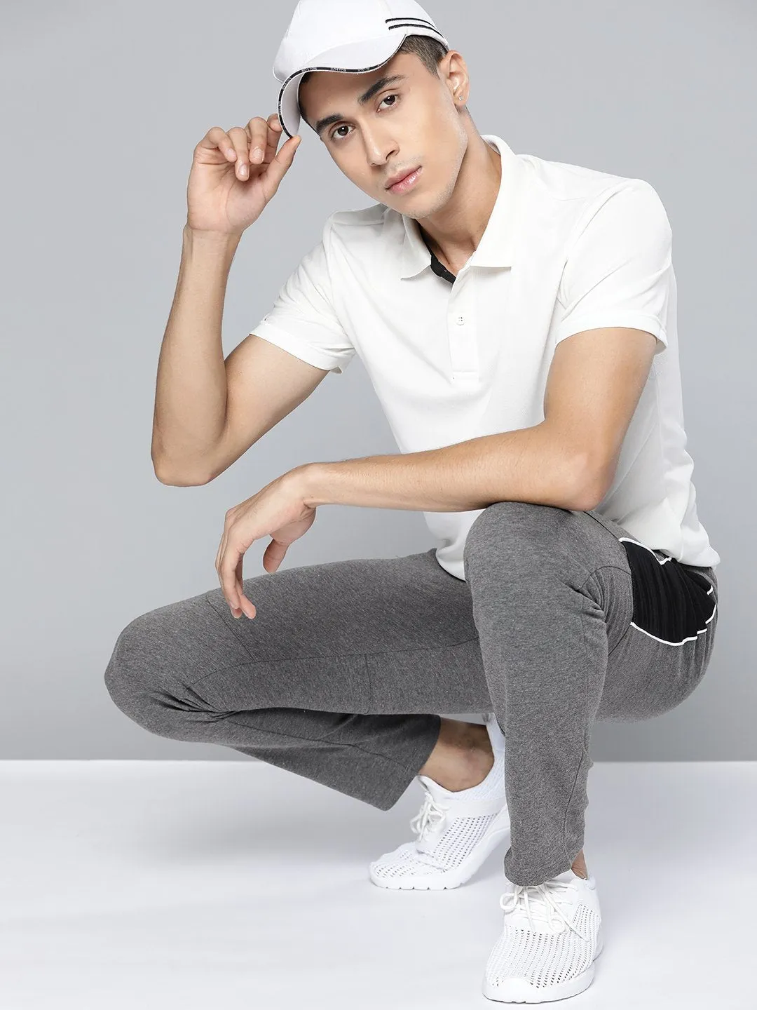 Alcis Men Grey Solid Track Pant Low Bulk Material Layering Piece