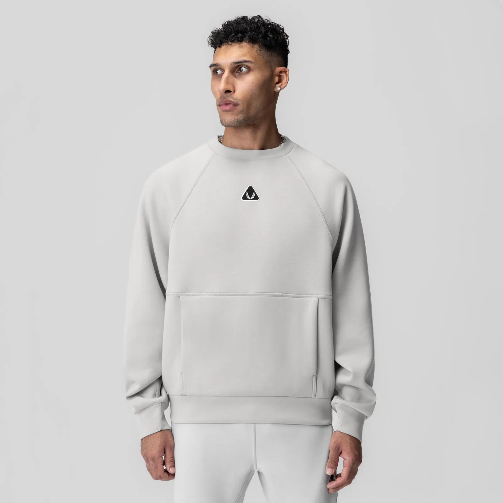 High Neck Collar 1020. Dri-Core? Oversized Crewneck - Light Grey