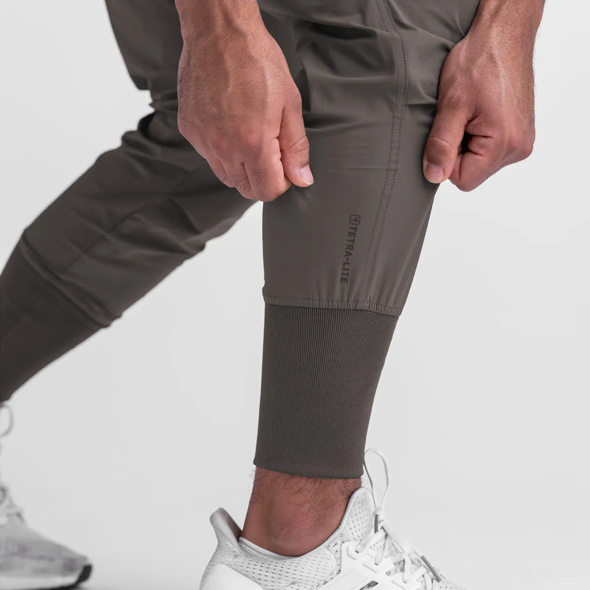 0437. Tetra-Lite? Cargo High Rib Jogger - Deep Taupe Contrast Trim Anti Static Lining