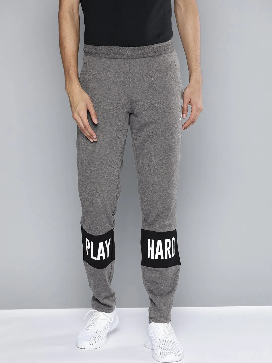 Alcis Men Grey Solid Jogger GussetedCrotch Easy Care