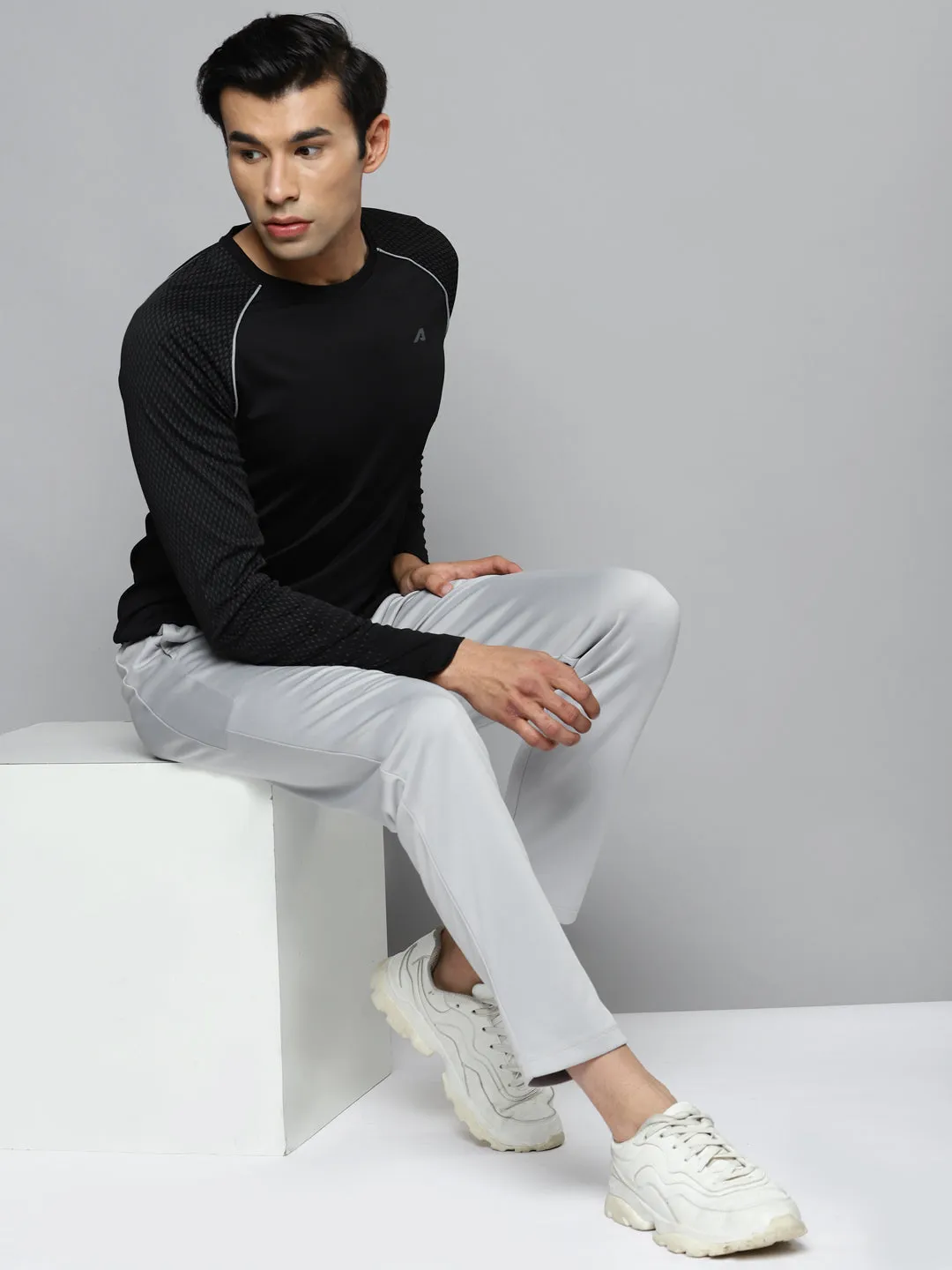 Sporty Touch Alcis Men Grey Solid Slim Fit Running Track Pants