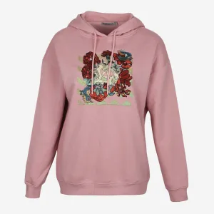 LADIES FLEECE EMB HOODIE Zebra like