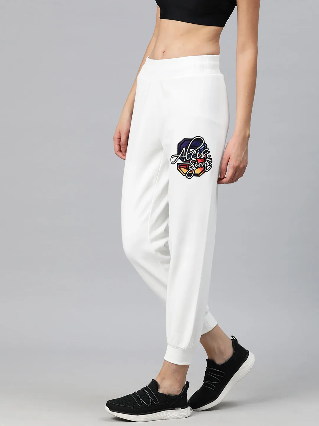 Chic casual Versatile Waist Alcis Women Typography Embroidered Sports Track Pants