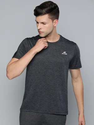 Design Edge UV Protection Alcis Men Black Solid Slim Fit T-shirt