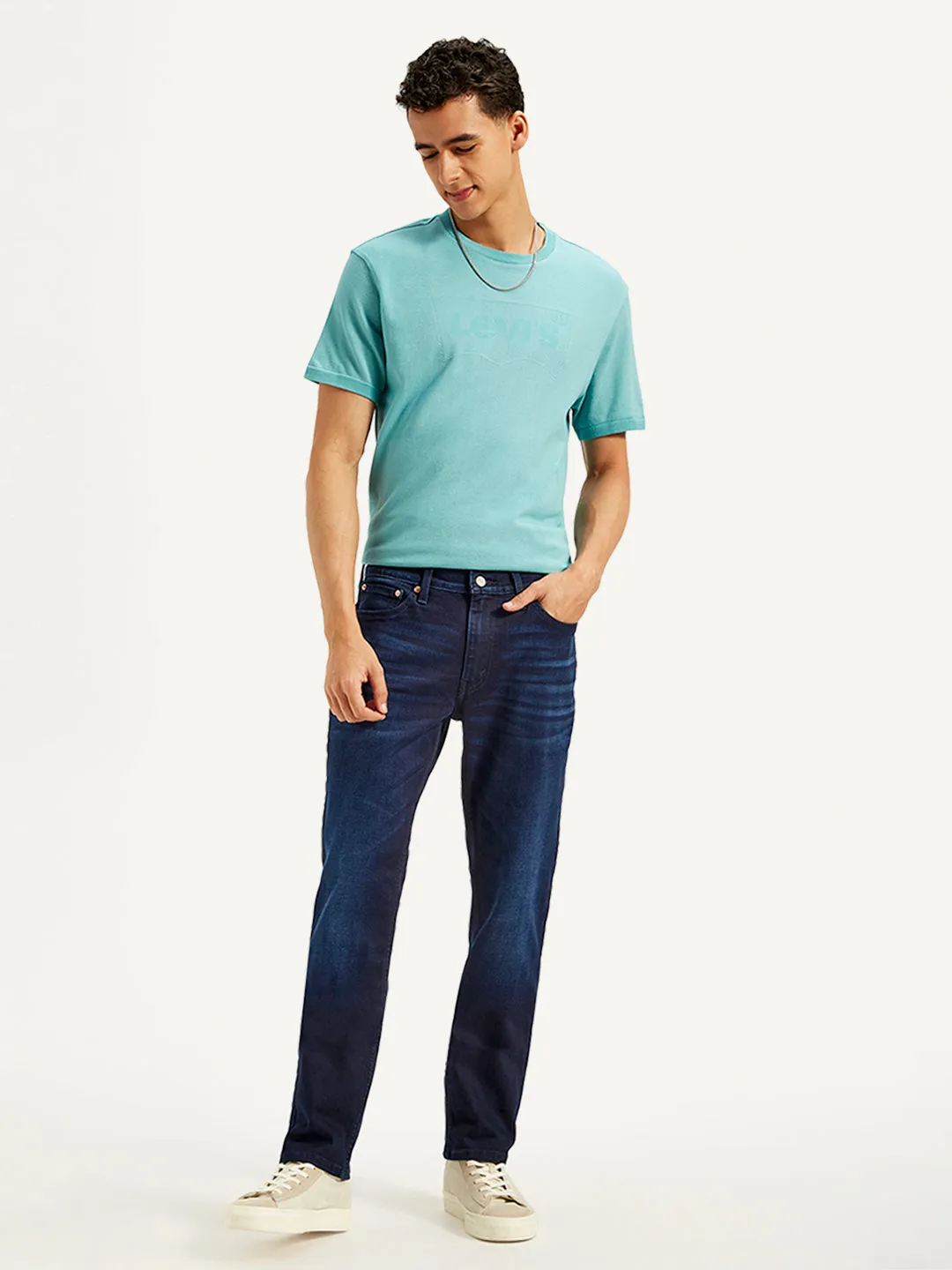 Men's 511 Navy Blue Slim Fit Mid Rise Jeans Easy Layering Stylish Vibes